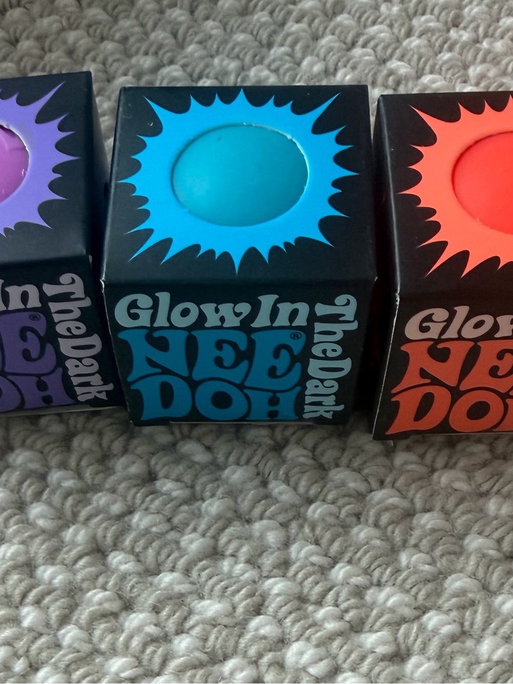 Glow teenie needoh- Blue, Orange and purple (3) new and authentic!